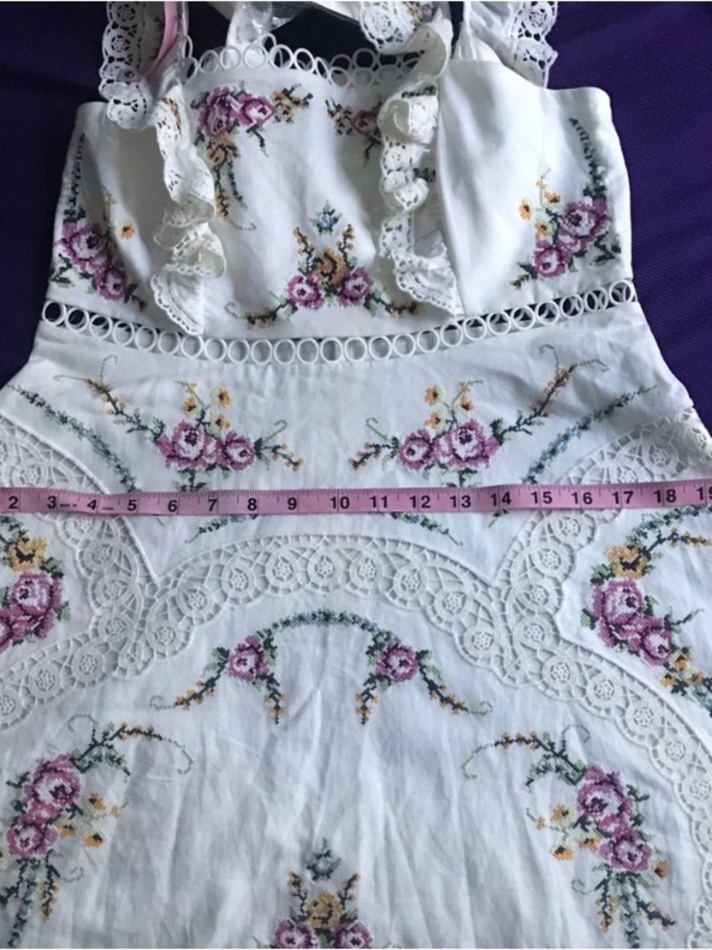 Zimmermann Allia Cross Stitch Dress in Ivory - Picture 4 of 7